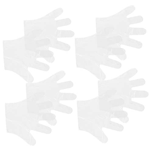 ETHZZLE 300pcs Dish Gloves Disposable Thickened Plastic Protective Food Grade Pe Mittens Lightweight One Size Fits All for Cleaning Industrial Construction Work Outdoor