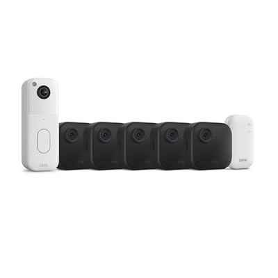 Blink Video Doorbell + Outdoor 4 Wireless smart security cameras, head-to-toe HD view, two-year battery life. Sync Module Core included 5 camera system + Video Doorbell