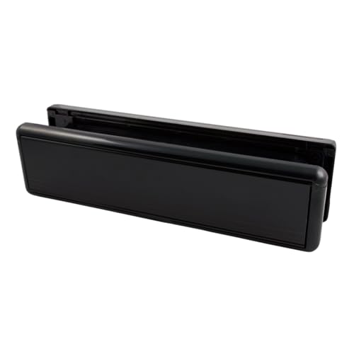 10" UPVC Door Letterbox, Letterplate - Black Letter Box - Midrail (40mm-80mm)