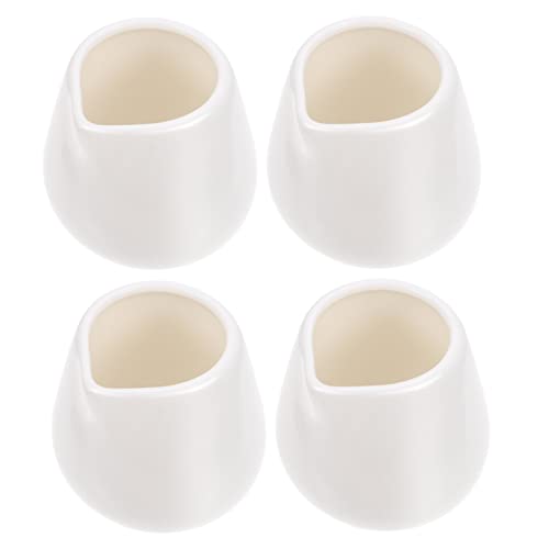STOBAZA 4 Pcs Ceramic Milk Cup Mini Coffee Pot Mug Decorative Milk Cups Sauce Plating Art Jug Milk Creamer Jug Syrup Jar Server Mini Sauce Cups Sauce Serving Dish Condiment Ceramics White