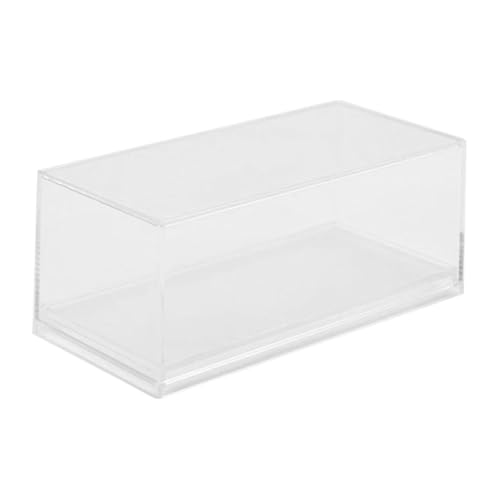KiBcsLic Estojo de acrílico transparente à prova de poeira, mesa de exposição protetora moderna e portátil para modelos 1/64 de carros e bonecos de ação, Base Transparente