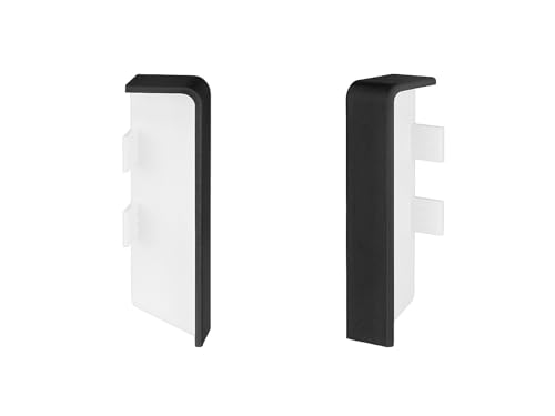 KGM Verbinder für Sockelleiste Modern Anthrazitgrau - Maße: 16x58mm - Saubere Verbindung in modernem Design - 2 Stück