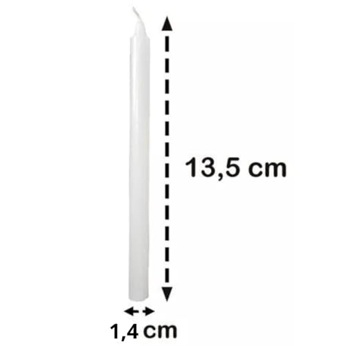 Pacote 10 Vela Palito Branca 13,5cm 100% Parafina Pura Decorativas Kit De Velas 10Un 4H Queima Premi