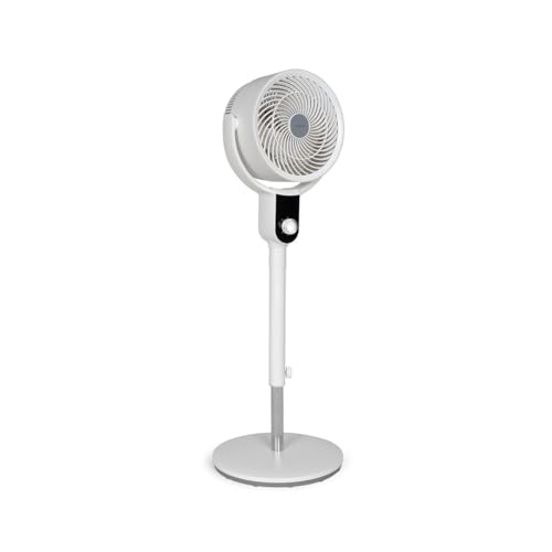 Livoo - Ventilador de pie DOM487W - Ø 26 cm, 3 velocidades, 50W, flujo de aire 390 m3/min, silencioso, oscilación, 3 luces, 106 cm
