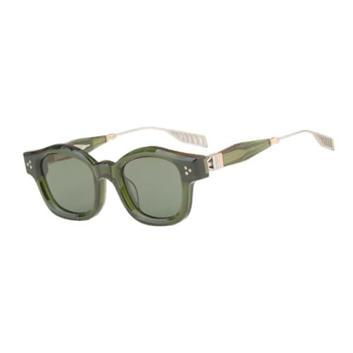Lunettes de soleil rondes acétate de créateur, monture luxe UV400