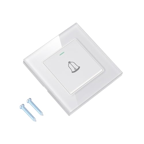 Klingeltaster, Türklingel Schalter Klingelknopf Außen Druckknopf Türklingel Schalter Türklingelschalter mit Schrauben 220~250V Klingeltaster Unterputzmontage Home (Weiß)