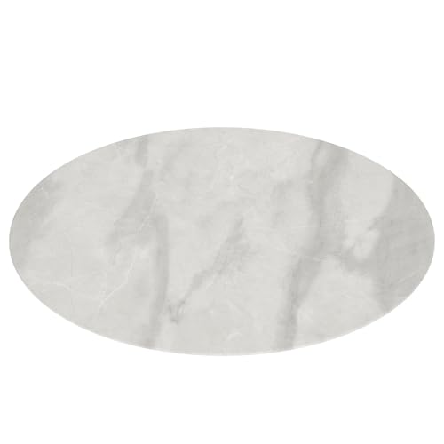 Image of Tempered Glass Round Table Top with Marble Design 28 Inch Diameter, 3 /10 Inch Thick, Heavy-Duty Safety Glass Circle for Dining Table, Desk, Patio Base Replacement