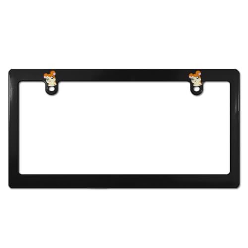 とっとこハム太郎 ナンバーフレーム ナンバープレート フレーム 普通車/軽自動車 カーアクセサリー 錆びにくい 掛けやすい 装飾ボーダー 簡単取付