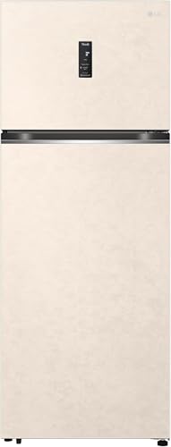 LG GTBV44SEBKD Frigorifero Doppia Porta 70cm, Classe E, 461l, Connettività Wi-fi Con App Thinq, Porte Piatte, Tecnologia Door & Linear Cooling, Display Esterno, Compressore Smart Inverter, Sabbia