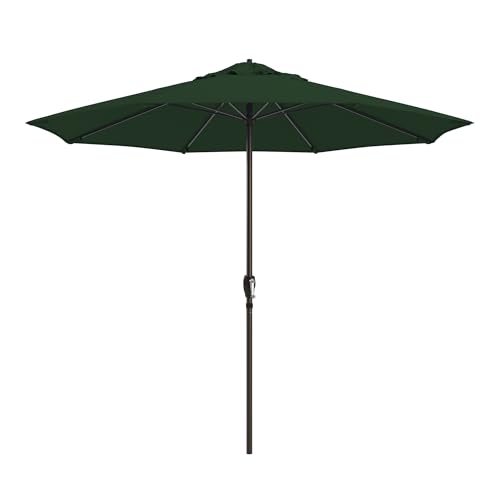Image of California Umbrella 8-Year Protection 9 Ft Outdoor Patio Umbrella, Solstice Fade-Resistant Fabric, Auto-Tilt, Heavy Duty Aluminum Frame, 8 Reinforced Ribs for Pool or Deck, Bronze Pole
