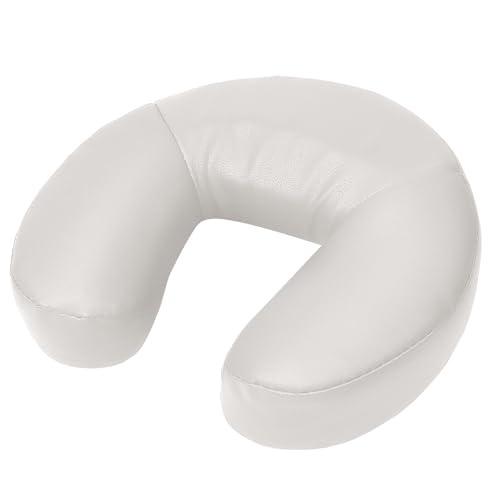EBANKU Universal Massage Face Cushion Pillow, Face Neck Head Massage Cushion Crescent Headrest for Massage Tables Spa Beds Chairs (White)