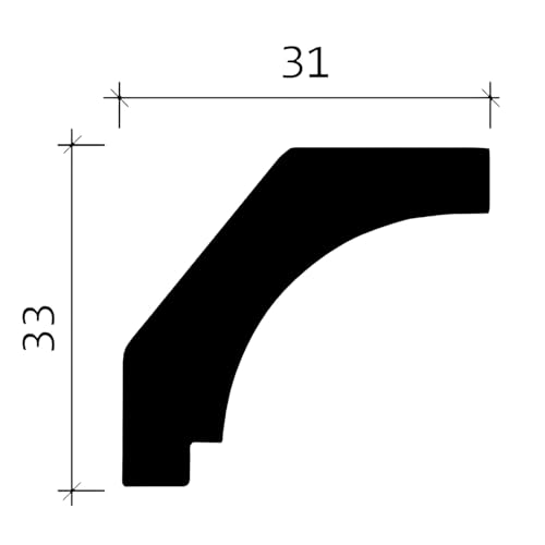 Corniche flexible 150157F étanche en polyuréthane de 200 cm pour angles et murs arrondis