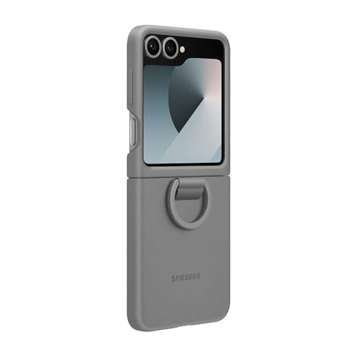 Samsung Silicone Case EF-PF741 für das Galaxy Z Flip7 FE | Z Flip6 Smartphone Cover Handy-Hülle inklusive Ringhalter Silikon Schutz Case stoßfest dünn und griffig Gray