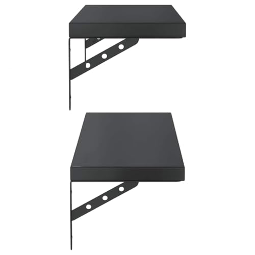 Estantes de pared para ganar espacio, pack de 2 repisas negras de acero 8