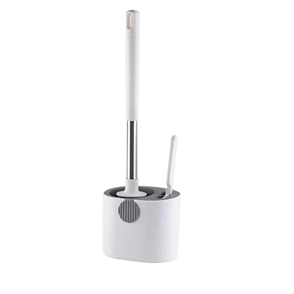 Brosse de toilette en silicone avec support mural et ensemble d'accessoires WC