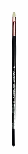 da Vinci Hog Bristle Series 7407 Plein Air Oil Painting Brush, Filbert Short with Black Lacquered Handle and Copper Ferrule, Size 6