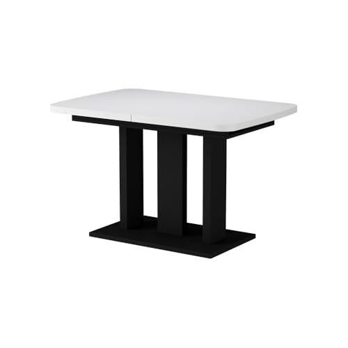 Vicco Mesa de Comedor Fenaro, Blanco/Negro, 120 x 80 cm 2 Partes