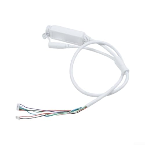 Cable integrado para conversión de 48V a 12V resistente a la intemperie para módulo PoE, cable para cámara IP con terminales 4PIN y 2PIN para sistema de seguridad exterior, color blanco de 70 cm miniatura 1