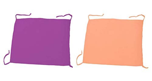 PLANET 007 Pack of 2 Dastaar Cotton Patka Headwear Small Scarf with 4 Strings Purple and Orange 70 cm X 70 cm