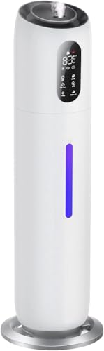 Humidifiers for Bedroom Large Room 9L Top Fill Ultrasonic Humidifier with 360Nozzle 7 Color Light Auto Shut-Off 3 Modes Run Up to 48 Hrs Super Quiet Cool Mist Humidifier for Home Baby Adult