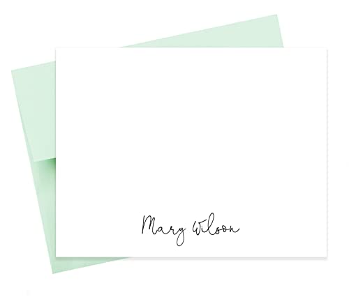 Simple Personalized Custom Stationery with Choice of Ink and Envelope Colors