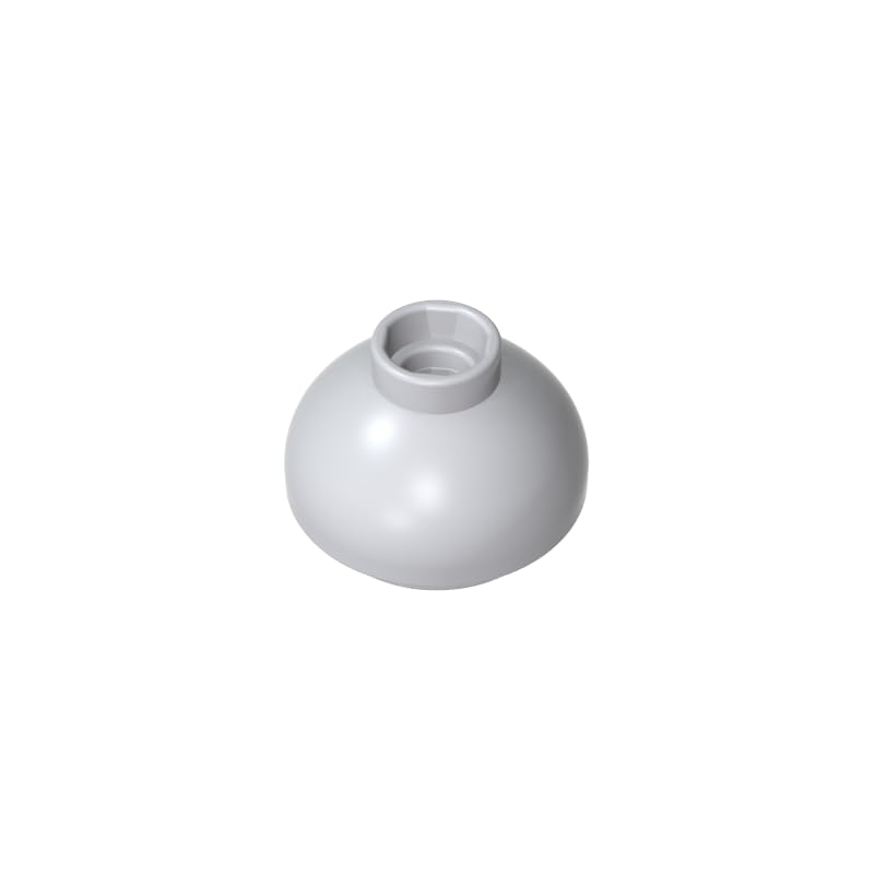 15395 Round Brick Brick Round 2x2 Dome Bottom [Open Stud] 50 Pieces GDS-1224 Compatible with Lego Building Blocks Color:gray white — image 1