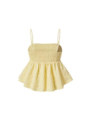 GORGLITTER Women's Babydoll Tank Peplum Tops Ruffle Backless Sleeveless Going Out Cute Summer Casual Trendy Top 20252