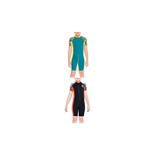 Guangcailun 2 X (Multi) Dive Sail Traje de baño para niños Chicos Shorty Traje de baño Traje de baño Protección Snorkel Traje húmedo Completo para Nadar Buceo Surf Azul S