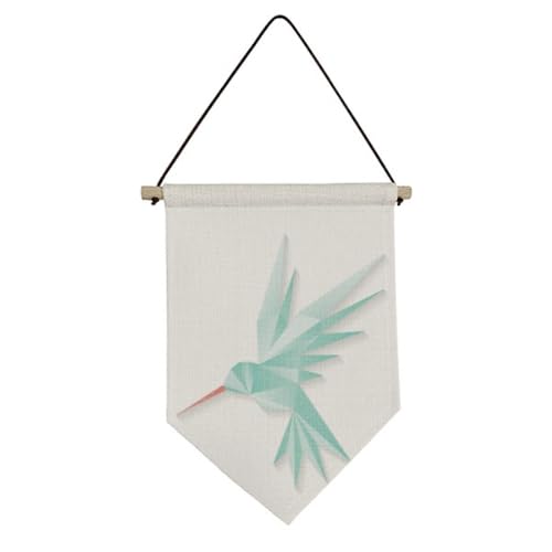 Drapeau géométrique en toile motif origami suspendu pour décoration murale de salon