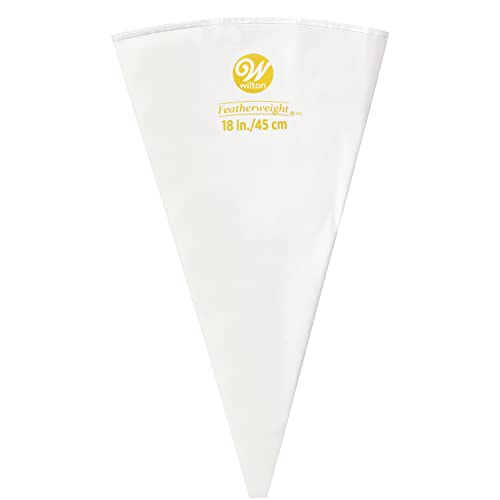 Wilton Featherweight Dekorierspritzbeutel, Wiederverwendbarer Spritzbeutel für Alle Spritztüllen, Dekorationsbeutel aus Flexiblem Polyester, Spülmaschinenfest - 45 cm, White