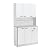 HOMCOM 71" Freestanding Kitchen Buffet Hutch Cupboard with 6 Doors, 3 Adjustable Shelves, and 1 Drawer, White