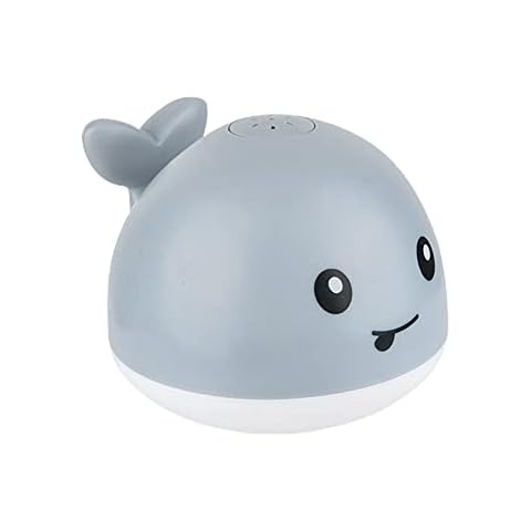 HSQYJ Whale Spray Baby Bath Toys,Whale Induction Spray Water Toy with LED Light Up Sprinkler Toy Infant Whale Bathtub Toy Sprinkler Bath Tub Water Toy for Kids Bath Time Gift (Grey) Cover