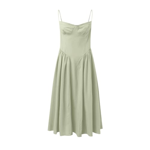 Robe d'été sans manches dos nu avec bandage ajustable - 4
