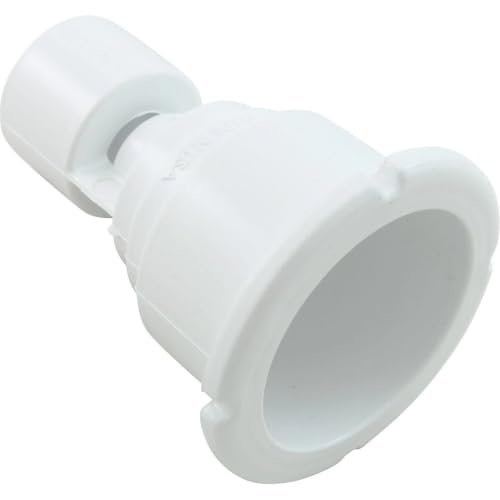 Built-In Thread-In White Wall Fitting, Poly Storm Gunite Pool Spa Wall Jet Connector Hardware for Concrete Swimming Pool Circulation Jet Trim Assemblies