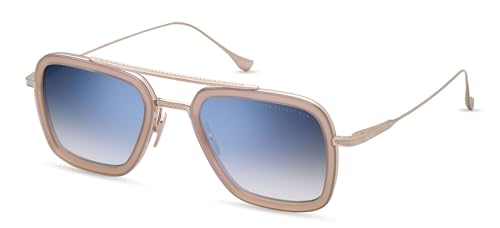 Dita FLIGHT.006 DT 7806 U-GLD-PNK White Gold/Dusty Pink Metal Square Sunglasses Grey Gradient Lens