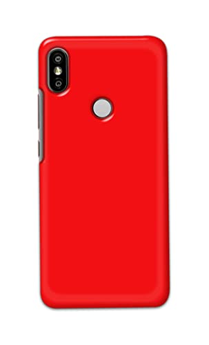 Image of Printed Hard Back Cover Case for Mi Redmi Y2 Back Cover (Plain Red) -1803