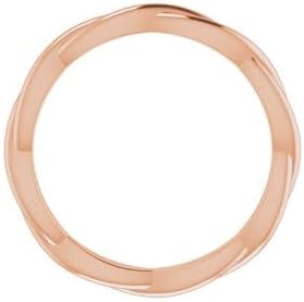 Jewels By Lux 14K Yellow Or White Or Rose Gold Or Sterling Silver Or Platinum 2.2 mm Woven-Design Band