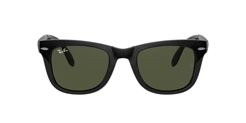 Ray-Ban Men's RB4105 601 Folding Wayfarer Square Sunglasses, Black & Crystal Green, 50 mm3