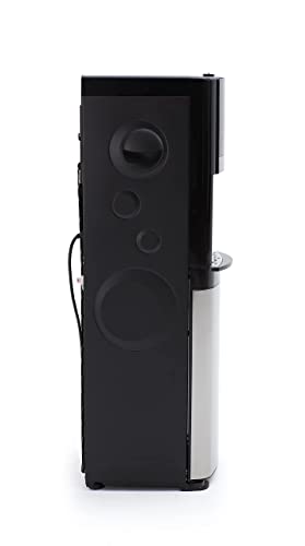 Primo Bottom-Loading Self-Sanitizing Water Dispenser - 2 Temp (Hot-Cold) Water Cooler Water Dispenser For 5 Gallon Bottle W/ Child Safety Lock, Black And Stainless Steel #TOP7