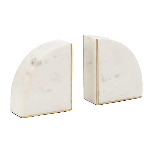 Set of Two Bookends - 8" Set of White Marble Decorative Pie Bookends For Home or Office - Gifts for Book Lovers by NESS AND JORD - Used condition - Image 7