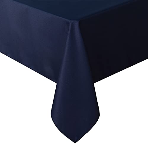 Image of sancua Rectangle Tablecloth - 70 x 108 Inch - Stain and Wrinkle Resistant Washable Polyester Table Cloth, Decorative Fabric Table Cover for Dining Tables, Buffet Parties and Camping, Navy