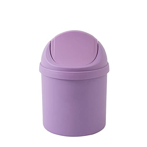 Caneca de basura pequeña rectangular con tapa de plástico