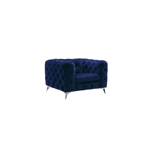 Sillón Plegable Tela Azul miniatura 1