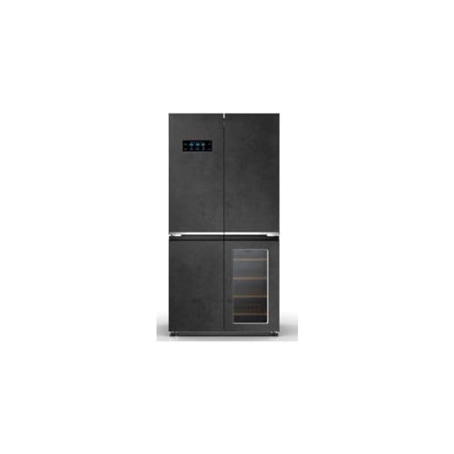 PKM Wolkenstein WCD 595 EWTS NF Cross Door Kühl-Gefrierkombination | 606 L | Mit Weinkühlschrank | Granitoptik | NoFrost | Display mit Touch Control | Triple Fresh mit Moist & Dry Zone