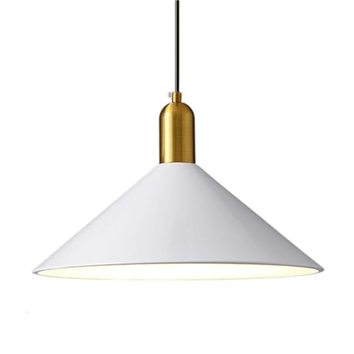 Suspension luminaire E27 lustre chapeau blanc en fer forgé style industriel