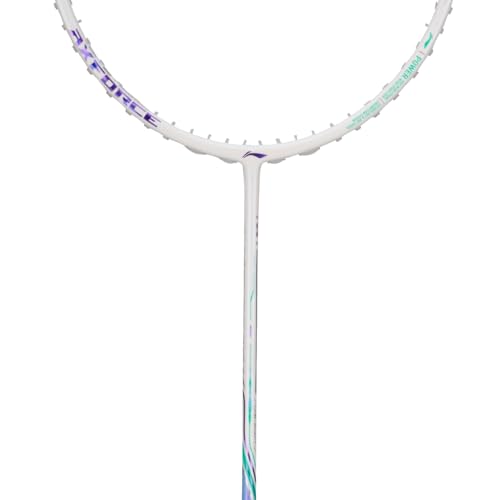 Image of Li-Ning Axforce 80 Badminton Racquet, White, Light Purple, Graphite Frame, 4U6 Head-Heavy Balance, Unstrung, Power Smash Design