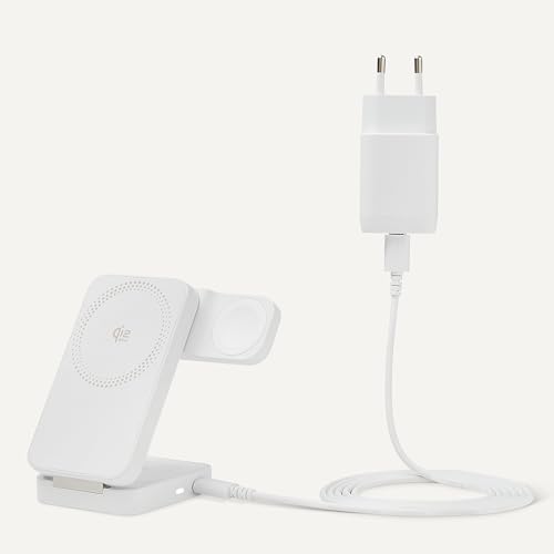 Amazon Basics MagSafe-Ladestation, Qi2.2-Zertifiziertes Kabelloses 3-in-1-Ladegerät, 25W, Faltbarer Ständer für iPhone 17/16/15/14/13/12… – Ansicht 5
