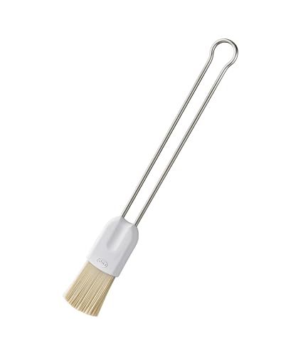 RÖSLE Backpinsel PRO 2 5 cm Hochwertiger Pinsel mit PBT-Kunststoffborsten zum Einfetten und Glasieren Drahtgriff Edelstahl 18/10 silbern/weiß
