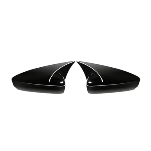 車用バックミラーカバー サイドミラーウイングキャップ マツダ 3 アクセラ 2019-2023 外装ドアケーストリム カーボンファイバールック(With Horn Black)