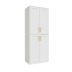 Storage Cabinet, Kitchen Pantry with Doors & Shelf, Tall Storage Cabinet for Bathroom, Living Room, Entryway,White
